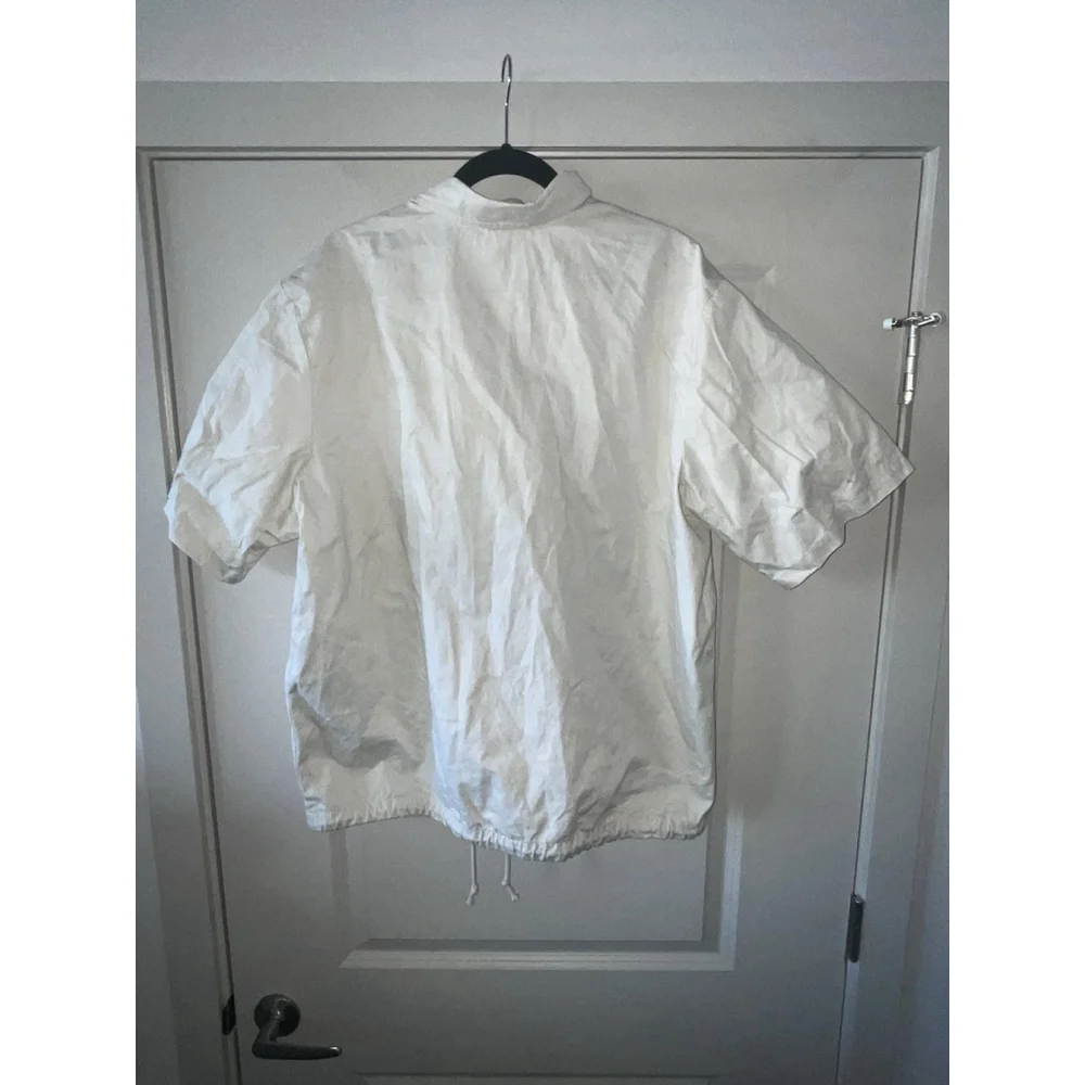 Nike Club Oxford Short Sleeve Button Up Shirt White Loose Fit Large